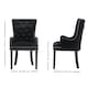 image 6 of Set of 4 Velvet Dining Chairs with Armrest, Ergonomic Scoop Knockerback & Button Tufted Wood Legs Black