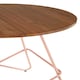 image 5 of Interiors by Premier Pink Metal and Elm Wood Round Table, Versatile Coffee Table for Home and Office, Round Outdoor Dining Table