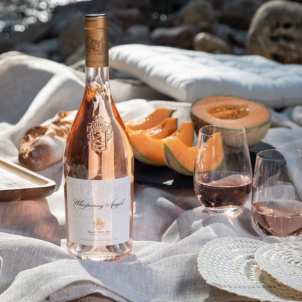 image 1 of Whispering Angel Rose Happy Birthday Engraved 75cl