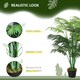 image 4 of Outsunny 125cm4FT Artificial Palm Plant Decorative Tree with Nursery Pot, Fake Plastic Indoor Home Office Decor, Green