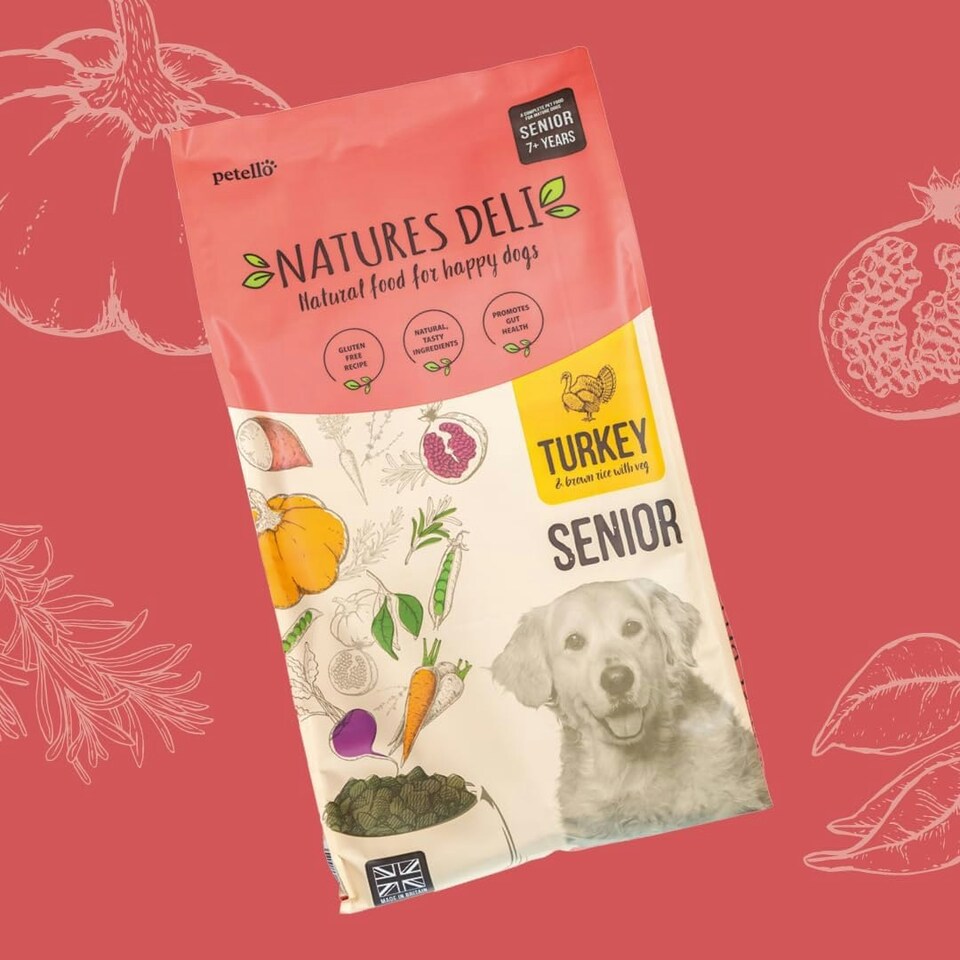 image 1 of Natures Deli Senior Dry Dog Food, Natural Complete Hypoallergenic Food for Dogs, Suitable for All Breeds Aged 7 Plus, Turkey and Rice - 2 kg