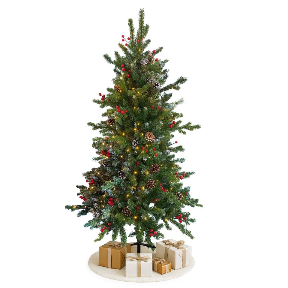 Home Republic Decorated Christmas Tree with Acorns and Berries