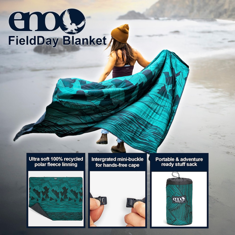 image 1 of FieldDay Blanket - Compact Picnic & Camping Blanket Outdoor Throw | Blue | Blue | One Size | 1
