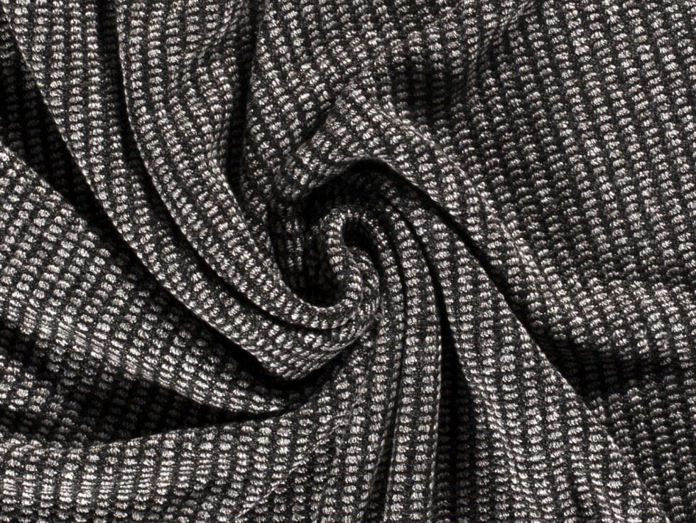 Minerva Black Woven Tweed Coating Dressmaking Fabric, 160cm / 62" Wide - per metre