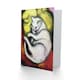 image 2 of Franz Marc Painting White Cat On Yellow Pillow Cushion Greeting Card