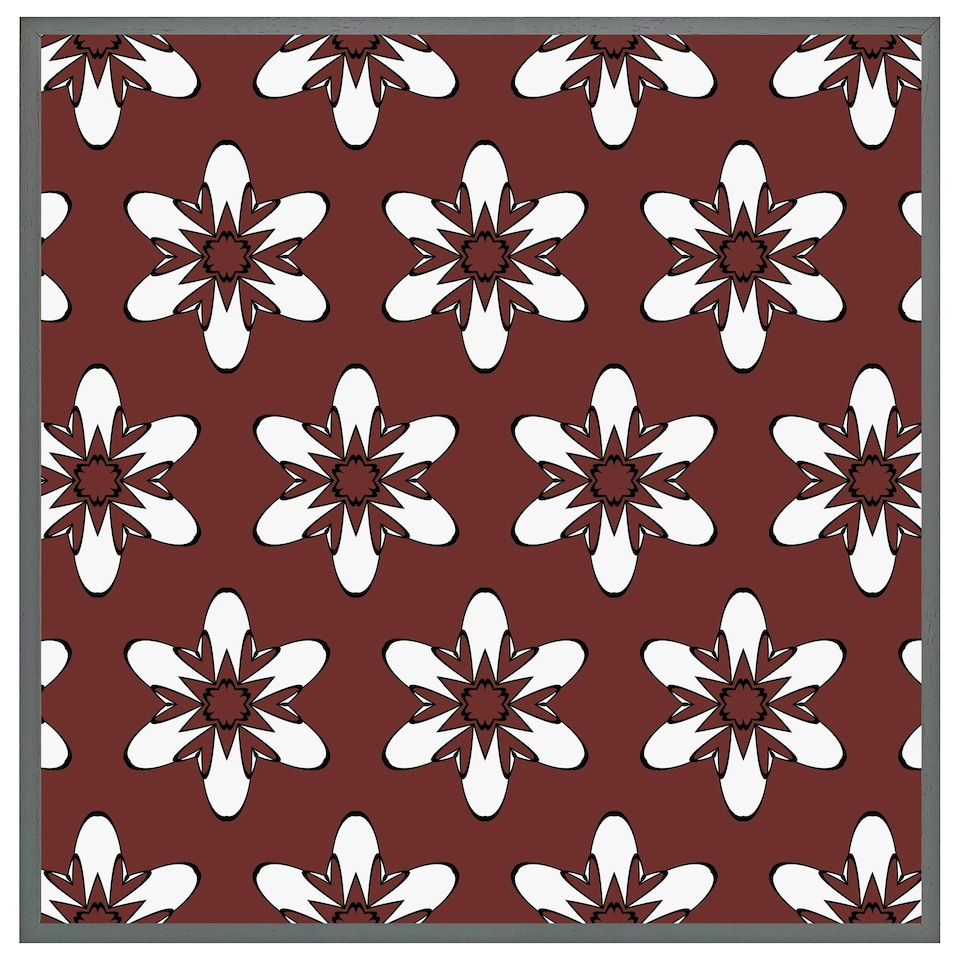 image 1 of Modern decorative floral pattern (Picutre Frame) Brown | L