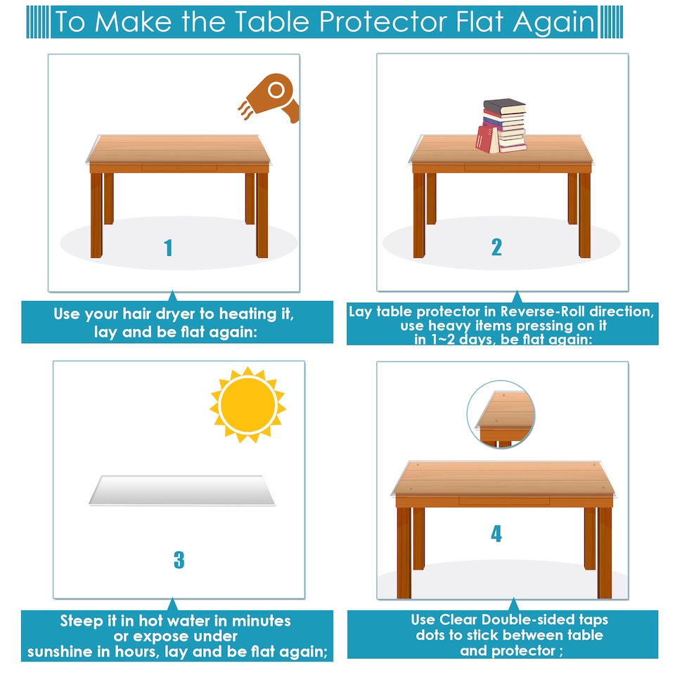 image 1 of Clear Plastic Table Cover, Transparent Protector - 90cm x 180cm
