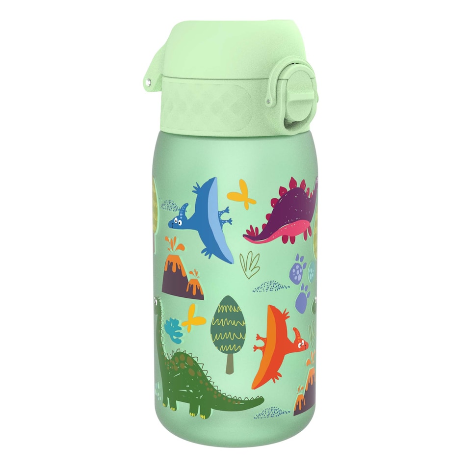 image 1 of Leak Proof Kids Water Bottle, BPA Free, 350ml (12oz) | Green | Dinosaurs | One Size