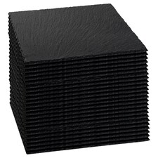 Argon Tableware Square Slate Placemats - 33cm - Pack of 24 Black