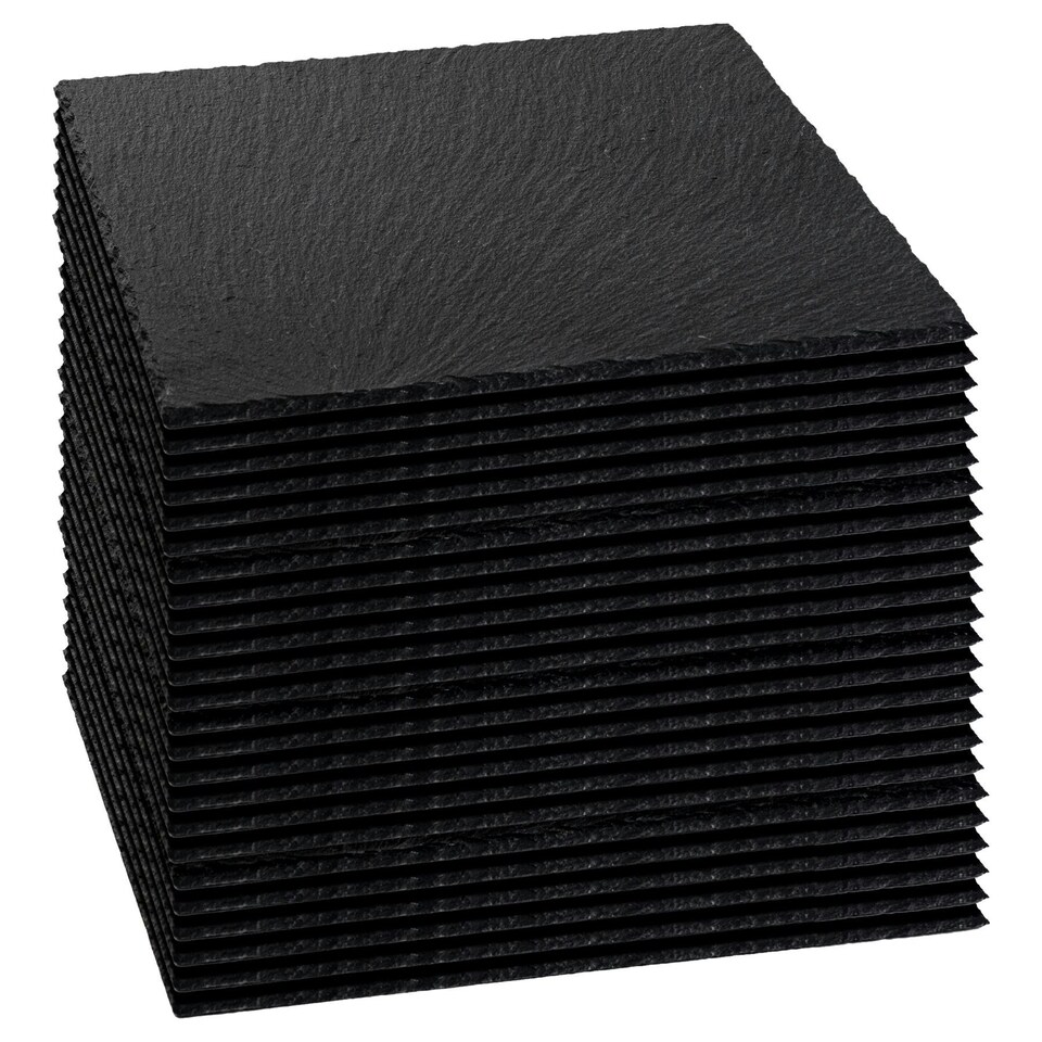 image 1 of Argon Tableware Square Slate Placemats - 33cm - Pack of 24 Black