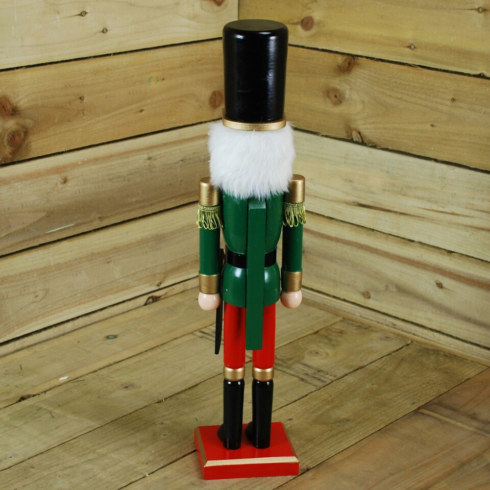 image 1 of 60cm Christmas Nutcracker Wooden Soldier Decoration - Green Jacket