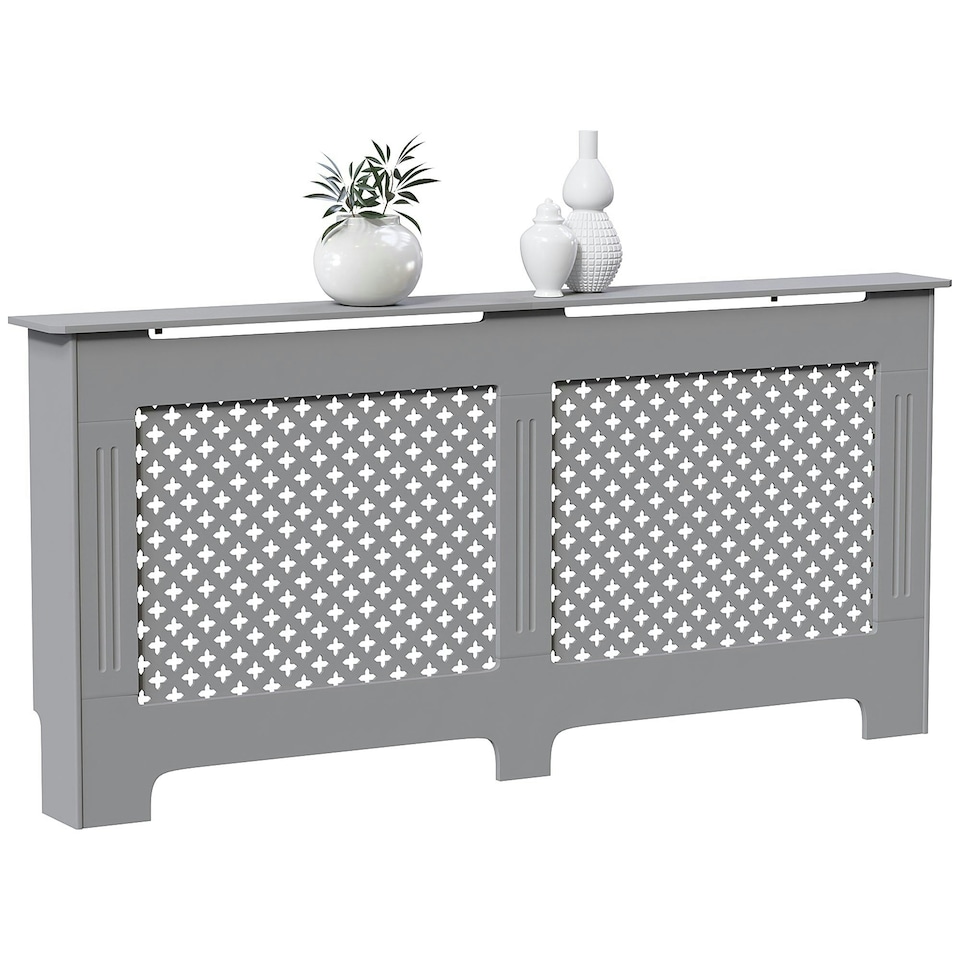 image 1 of Vida Designs Oxford Radiator Cover Painted MDF Cabinet, Grey, 172cm