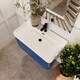 image 3 of Balterley Arch Modern Bathroom Wall Hung 1 Drawer Vanity Unit & Ceramic Basin | Blue | Satin Blue