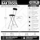 image 2 of Black Padded Folding High Chair Breakfast Kitchen Bar Stool Seat | Black