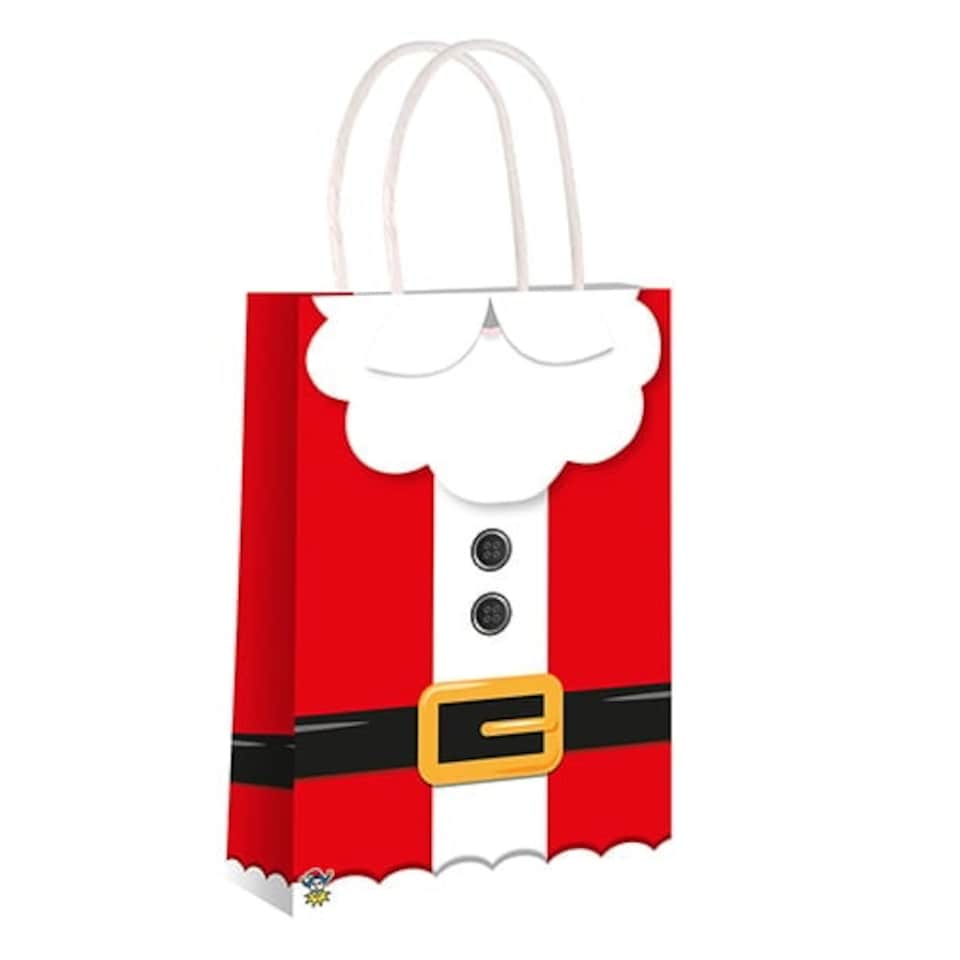 Santa Claus Christmas Paper Party Bag with Handles 22cm