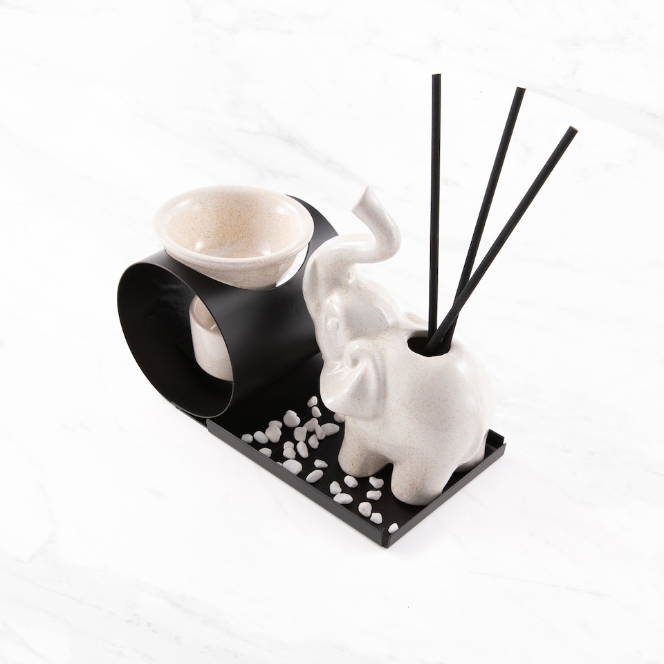 image 1 of Myga Oil Burner & Incense Holder - Elephant