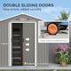 image 4 of Outsunny 6.5 x 3.5ft Metal Garden Shed, Outdoor Storage Shed for Tool Organization with Double Sliding Doors and 4 Vents for Garden, Patio, Grey