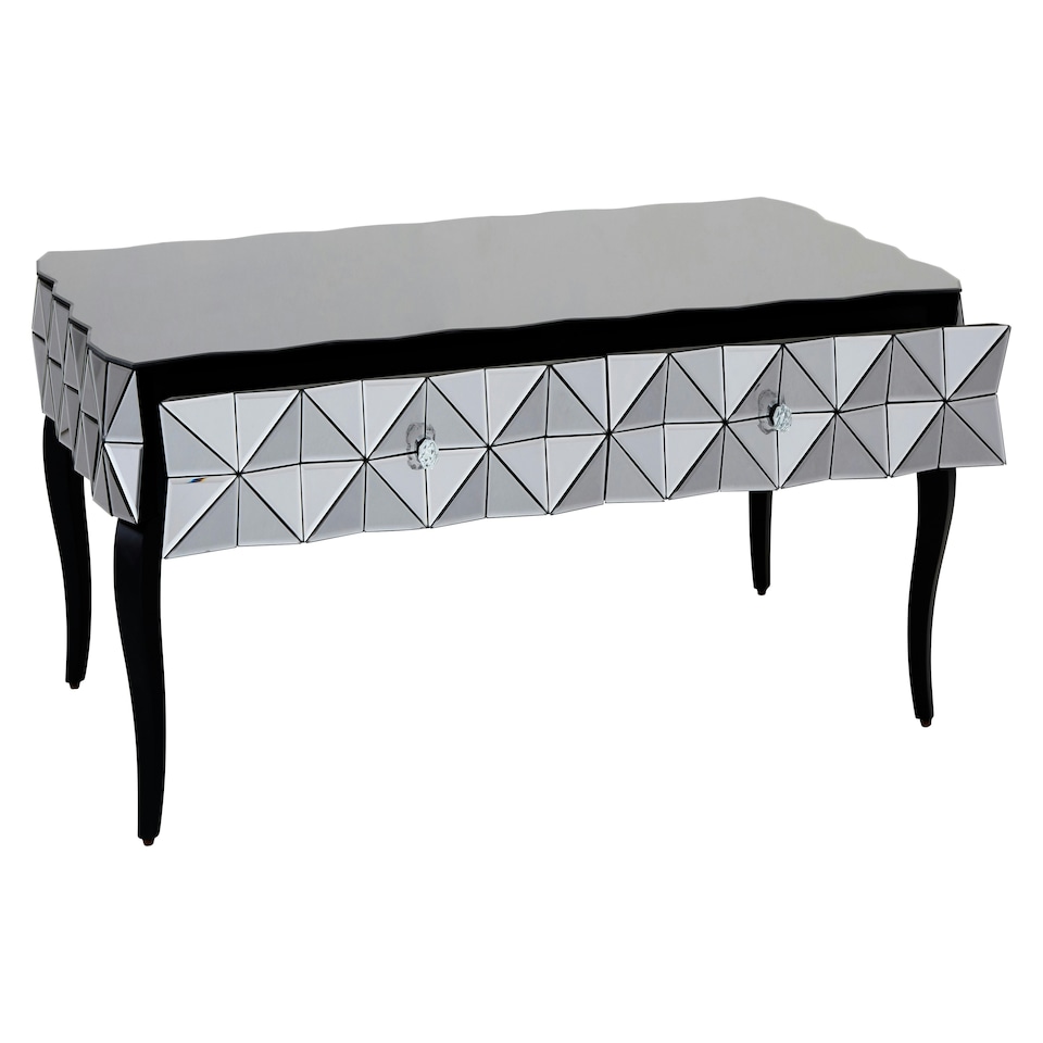 image 1 of Interiors by Premier Distinctive Silver Coffee Table, Geomatric Silver Decorative Table For Hallways, Coffee Table For Patio Silver