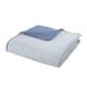 image 5 of Catherine Lansfield Stripe Quilted Reversible Bedspread | Blue | One Size