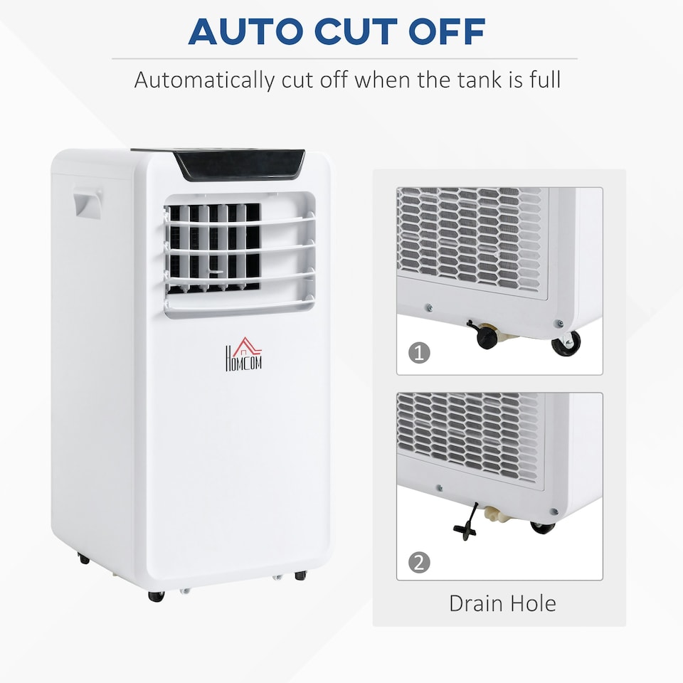 image 1 of HOMCOM 10000 BTU Mobile Portable Air Conditioner Room Ac Unit w/ RC, White