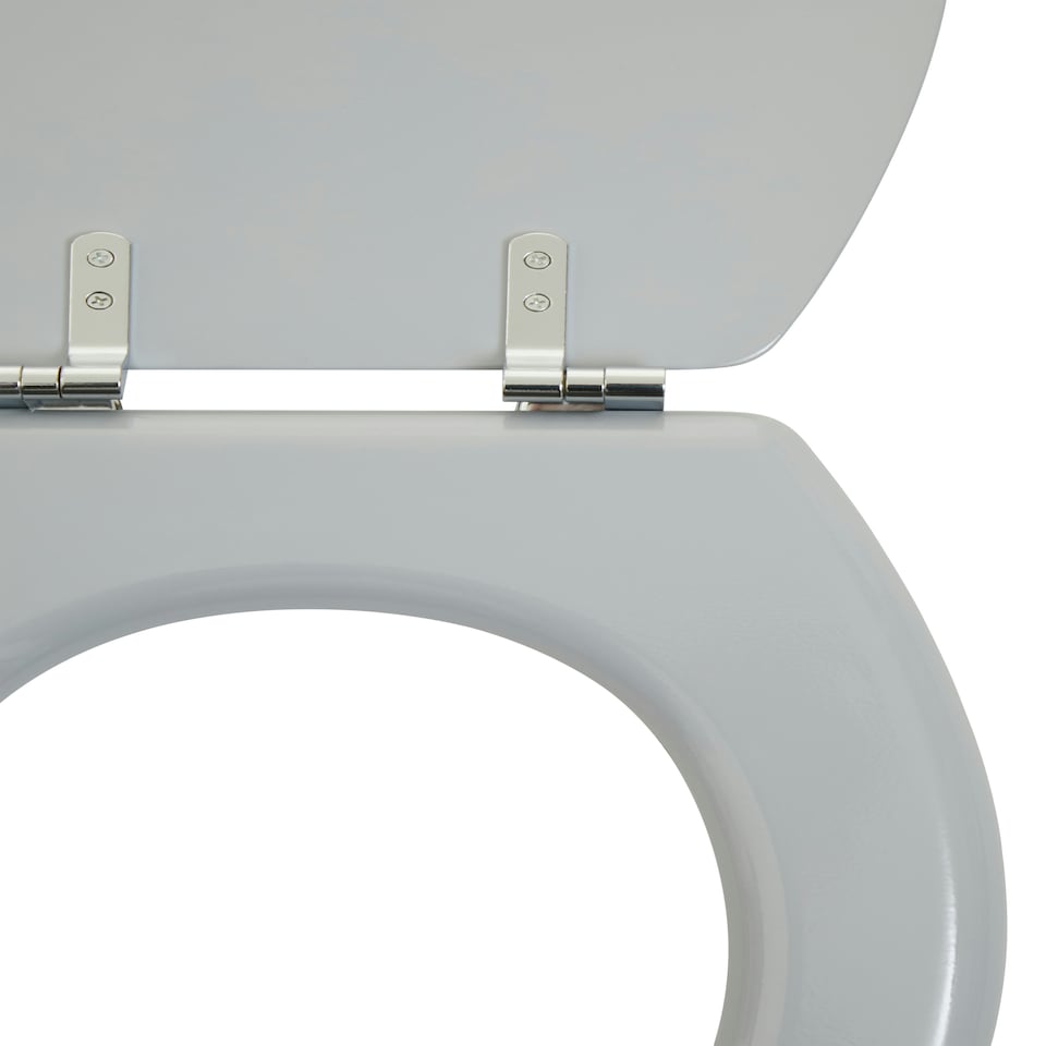 image 1 of Interiors by Premier Classic Matte Grey Oval Toilet Seat, Modern Soft Finish Loo Seat, Commode Cover With Anti-Wobble Fixings