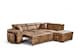 image 3 of Faux Leather Suede Brown 2C1 Corner Sofabed with Storage and Ottomans AMELIA