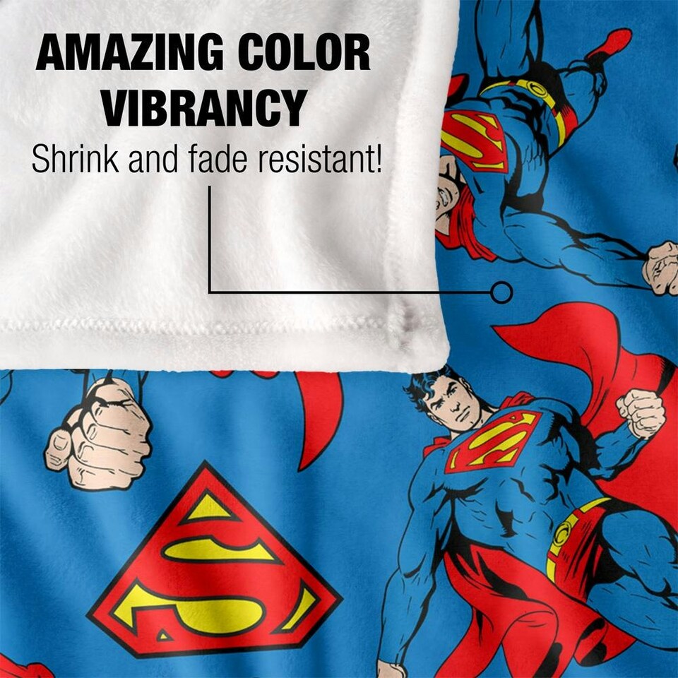 image 1 of Superman All-Over Print Blanket - Multicoloured - One Size