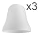 image 1 of ValueLights 3 Pack Bell Shaped White Frosted Glass Replacement Shades