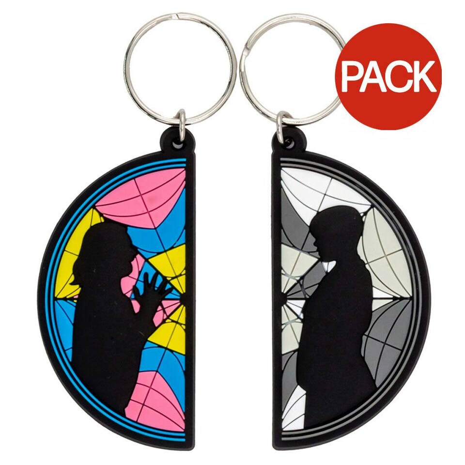image 1 of Wednesday ´Friendship´ PVC Keyring Set (Pack of 2) - Multicoloured - 65mm x 35mm x 5mm