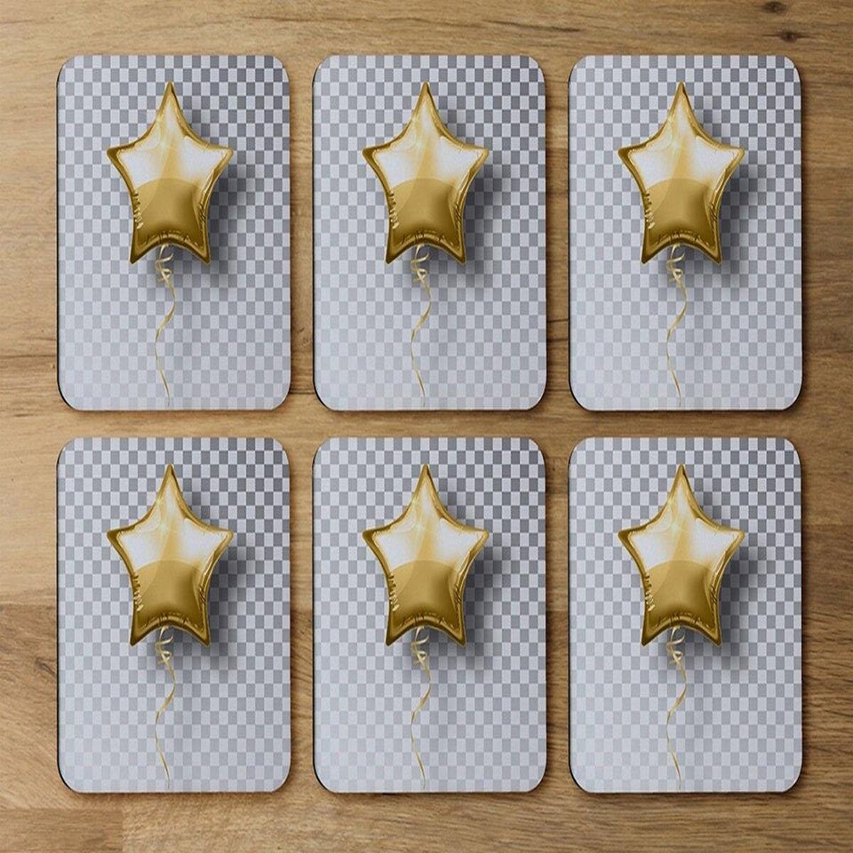 image 1 of Golden Star Balloon (Coaster)