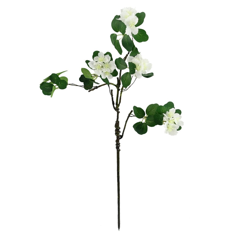 image 1 of 60cm Flower Foliage Spray - White