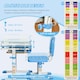 image 5 of HOMCOM Kids Desk and Chair Set Adjustable Tiltable with Drawer Pen Slot Hook Blue