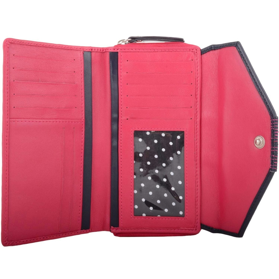image 1 of Soft Leather RFID Protected Multi Colour Money / Credit Card Purse Pink