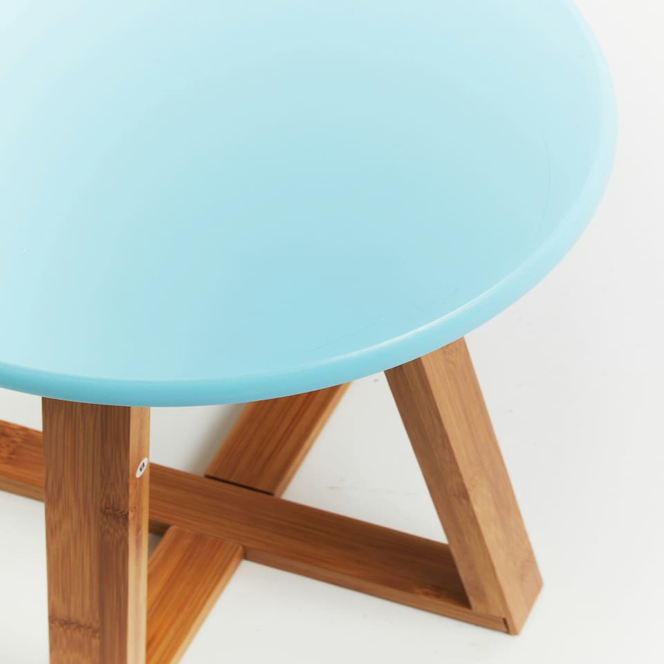 image 1 of Interiors by Premier Viborg Blue Bamboo Round Stool