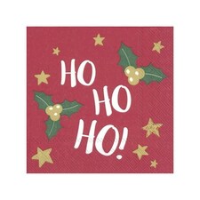 IHR Lunch Napkins  Christmas Hohoho 33cm 3ply 20 Pack