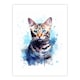 image 3 of Cat Bengal Watercolour Pet Portrait Home Decor Black Framed Wall Art Print A4