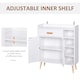 image 6 of HOMCOM Side Cabinet with Storage Drawer for Hallway, Kitchen White White | Natural Wood (Legs and Handles)