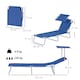 image 7 of Outsunny Folding Chair Sun Lounger w/ Sunshade Garden Recliner Hammock Blue