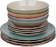 image 6 of Coloured Stone Glazed Ceramic Dinnerware Crockery Plates Bowls Set | Multi | Multicoloured | 2 Sets (24 Pcs) | 24