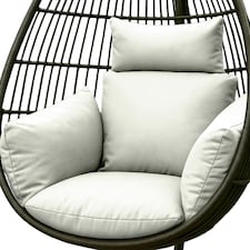 Homescapes Luxury Waterproof Egg Chair Cushion With Headrest - Natural