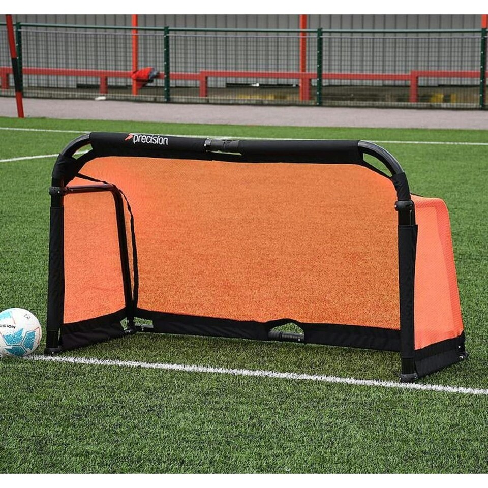 image 1 of Precision Aluminium Folding Football Goal - Coral/Black - One Size