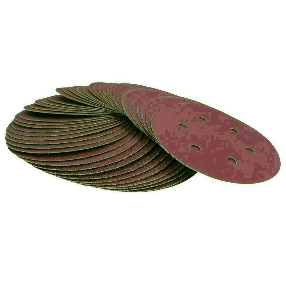 image 1 of 150mm Mixed Grit Hook And Loop Sanding Discs For DA Orbital Sanders 500pk