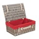 image 7 of 46cm Antique Wash Wicker Picnic Basket with Lining Grey | Grey | One Size