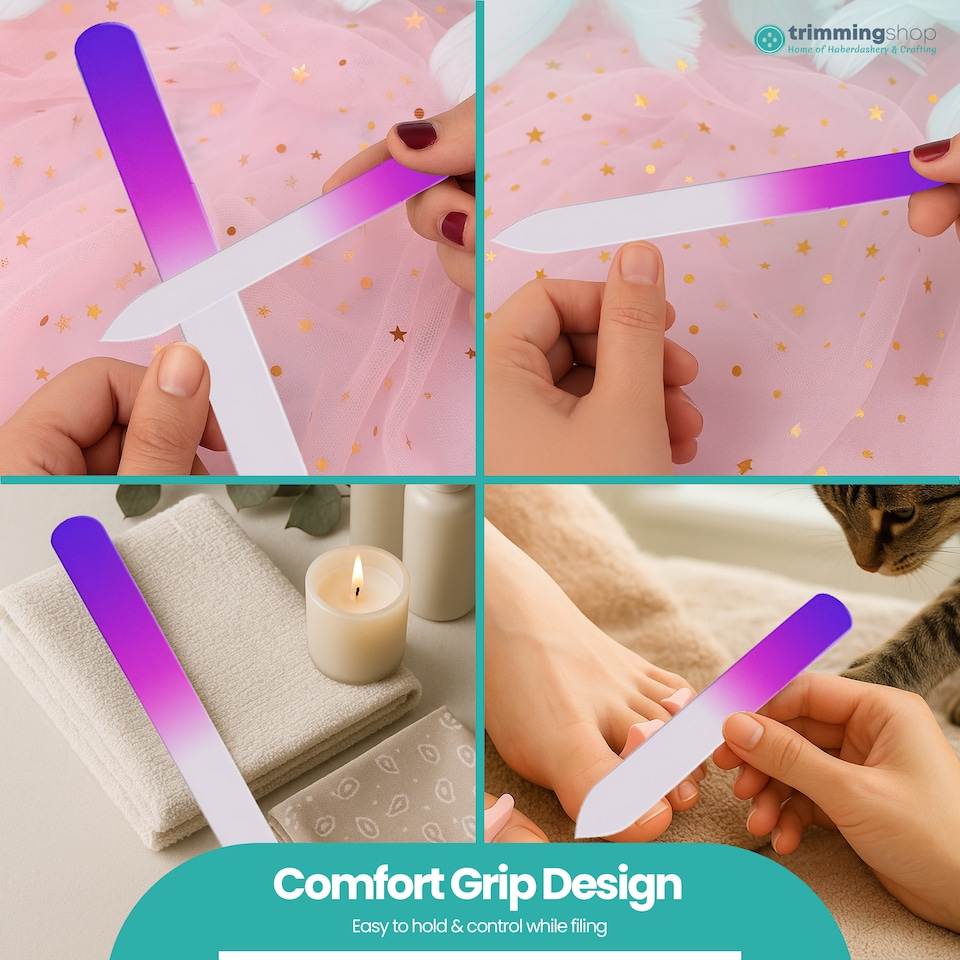 image 1 of Pink Glass Nail File Set, Gel & Acrylic Nails - 3pcs