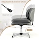 image 6 of COSTWAY Home Office Chair Swivel Desk Chair Height Adjustable Task Vanity Chair-Grey