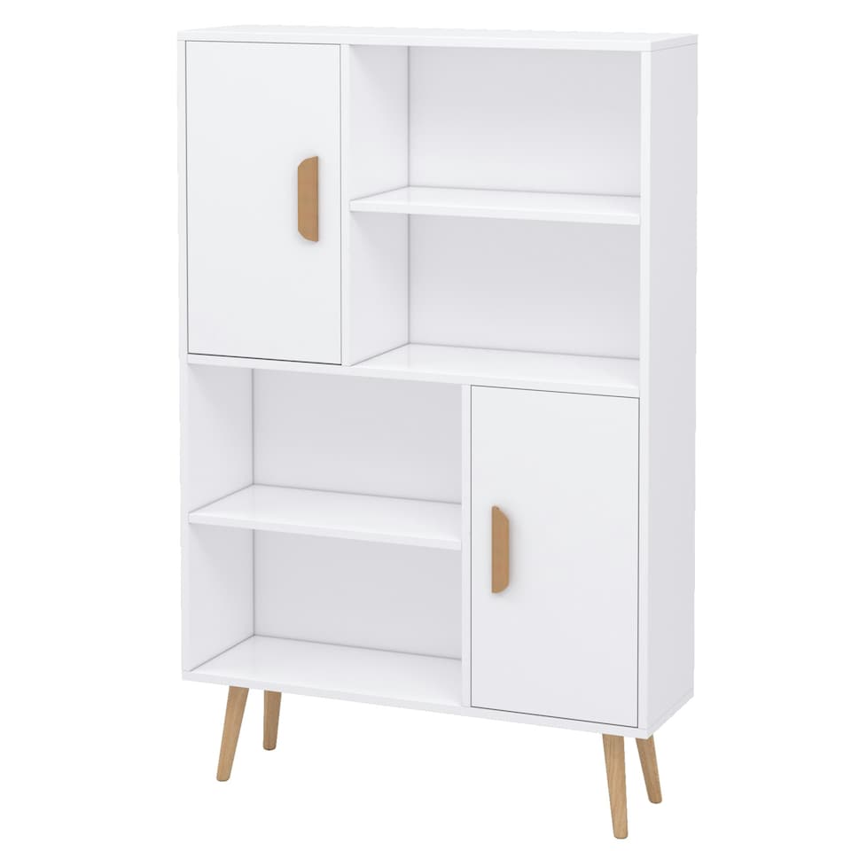 image 1 of HOMCOM Free Standing Bookcase Shelves Unit Storage Cabinet White