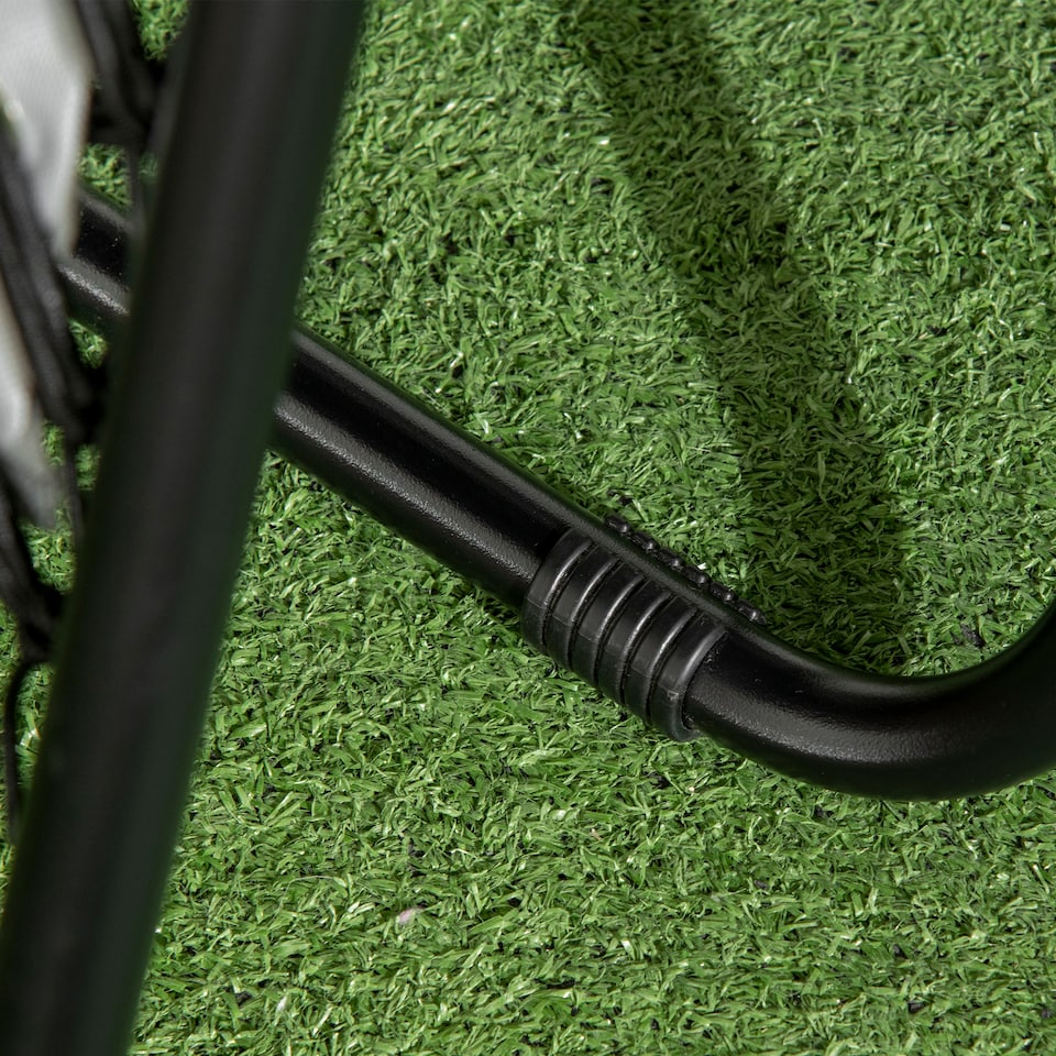 image 1 of Outsunny Garden Recliner Chairs Set of 2, Outdoor Foldable Zero Gravity Chairs Set with Footstool and Detachable Headrest, Grey