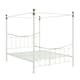 image 7 of Marylebone Traditional Four Poster Canopy Metal Bed Frame | White | White & Brass | King