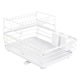 image 1 of Living and Home 2-Tier Metal Dish Rack Drainer with Utensil Holder - White