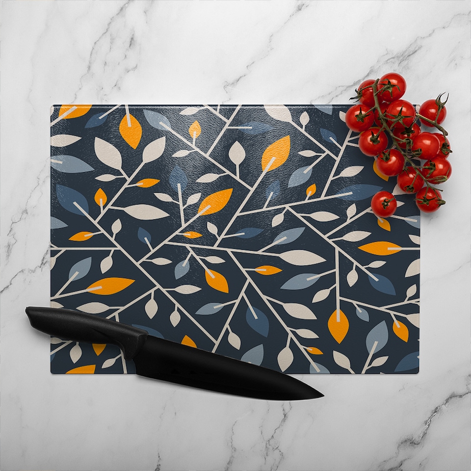 image 1 of Geometric Abstract Glass Chopping Board | Multi